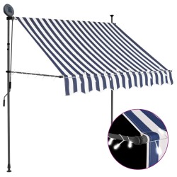vidaXL Toldo manual retráctil con LED azul y blanco 100 cm