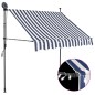 vidaXL Toldo manual retráctil con LED azul y blanco 100 cm vidaXL Toldo manual retráctil con LED azul y blanco 100 cm