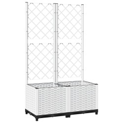 vidaXL Jardinera con enrejado PP blanco 80x40x136 cm