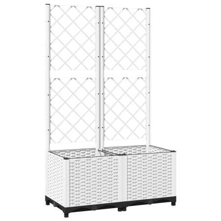 vidaXL Jardinera con enrejado PP blanco 80x40x136 cm
