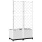 vidaXL Jardinera con enrejado PP blanco 80x40x136 cm