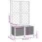vidaXL Jardinera con enrejado PP blanco 80x40x136 cm