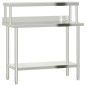 vidaXL Mesa de trabajo para cocina con estante acero inox 110x55x120cm vidaXL Mesa de trabajo para cocina con estante acero inox 110x55x120cm