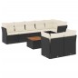 vidaXL Set de sofás de jardín 8 piezas y cojines ratán sintético negro vidaXL Set de sofás de jardín 8 piezas y cojines ratán sintético negro