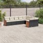 vidaXL Set de sofás de jardín 8 piezas y cojines ratán sintético negro vidaXL Set de sofás de jardín 8 piezas y cojines ratán sintético negro