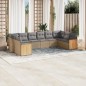 vidaXL Juego de sofás jardín con cojines beige 10 pzas ratán sintético vidaXL Juego de sofás jardín con cojines beige 10 pzas ratán sintético