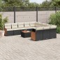 vidaXL Set de sofás de jardín 12 piezas cojines ratán sintético negro vidaXL Set de sofás de jardín 12 piezas cojines ratán sintético negro