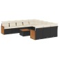 vidaXL Set de sofás de jardín 12 piezas cojines ratán sintético negro vidaXL Set de sofás de jardín 12 piezas cojines ratán sintético negro