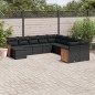 vidaXL Set de sofás de jardín 11 pzas y cojines ratán sintético negro