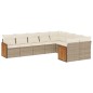 vidaXL Set de sofás de jardín 9 pzas con cojines ratán sintético beige vidaXL Set de sofás de jardín 9 pzas con cojines ratán sintético beige
