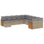 vidaXL Set de sofás de jardín 11pzas con cojines ratán sintético beige vidaXL Set de sofás de jardín 11pzas con cojines ratán sintético beige