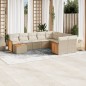 vidaXL Juego de sofás jardín con cojines beige 10 pzas ratán sintético vidaXL Juego de sofás jardín con cojines beige 10 pzas ratán sintético