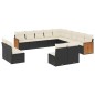 vidaXL Set de sofás de jardín y cojines 13 pzas ratán sintético negro vidaXL Set de sofás de jardín y cojines 13 pzas ratán sintético negro