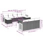 vidaXL Set de sofás de jardín 11 pzas y cojines ratán sintético negro