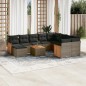 vidaXL Set de sofás de jardín 11 pzas y cojines ratán sintético gris vidaXL Set de sofás de jardín 11 pzas y cojines ratán sintético gris