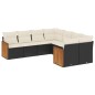 vidaXL Set de sofás de jardín 8 piezas y cojines ratán sintético negro vidaXL Set de sofás de jardín 8 piezas y cojines ratán sintético negro