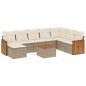 vidaXL Set de sofás de jardín 9 pzas con cojines ratán sintético beige vidaXL Set de sofás de jardín 9 pzas con cojines ratán sintético beige