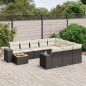 vidaXL Set de sofás de jardín 11 pzas y cojines ratán sintético negro vidaXL Set de sofás de jardín 11 pzas y cojines ratán sintético negro