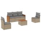 vidaXL Juego de sofás jardín con cojines 6 pzas ratán sintético beige vidaXL Juego de sofás jardín con cojines 6 pzas ratán sintético beige