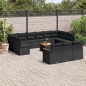 vidaXL Set sofás de jardín 14 pzas con cojines ratán sintético negro vidaXL Set sofás de jardín 14 pzas con cojines ratán sintético negro