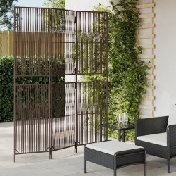 vidaXL Biombo de 3 paneles ratán sintético marrón