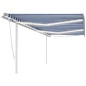 vidaXL Toldo automático LED sensor de viento azul y blanco 6x3 m vidaXL Toldo automático LED sensor de viento azul y blanco 6x3 m