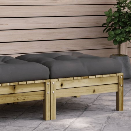 vidaXL Taburete de jardín con cojín madera de pino impregnada