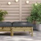 vidaXL Taburete de jardín con cojín madera de pino impregnada vidaXL Taburete de jardín con cojín madera de pino impregnada