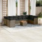 vidaXL Set de sofás de jardín 11 pzas y cojines ratán sintético gris vidaXL Set de sofás de jardín 11 pzas y cojines ratán sintético gris