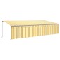 vidaXL Toldo retráctil manual con persiana amarillo y blanco 6x3 m vidaXL Toldo retráctil manual con persiana amarillo y blanco 6x3 m