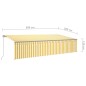 vidaXL Toldo retráctil manual con persiana amarillo y blanco 6x3 m vidaXL Toldo retráctil manual con persiana amarillo y blanco 6x3 m