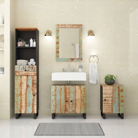 vidaXL Conjunto de muebles de baño 4 piezas madera maciza reciclada