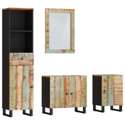 vidaXL Conjunto de muebles de baño 4 piezas madera maciza reciclada