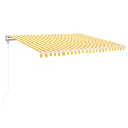 vidaXL Toldo automático LED sensor de viento amarillo blanco 400x350cm