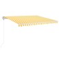 vidaXL Toldo automático LED sensor de viento amarillo blanco 400x350cm vidaXL Toldo automático LED sensor de viento amarillo blanco 400x350cm