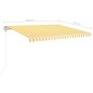 vidaXL Toldo automático LED sensor de viento amarillo blanco 400x350cm vidaXL Toldo automático LED sensor de viento amarillo blanco 400x350cm