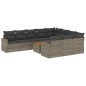 vidaXL Set de sofás de jardín 11 pzas y cojines ratán sintético gris vidaXL Set de sofás de jardín 11 pzas y cojines ratán sintético gris