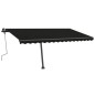 vidaXL Toldo de pie manual retráctil gris antracita 400x350 cm vidaXL Toldo de pie manual retráctil gris antracita 400x350 cm