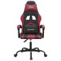 vidaXL Silla gaming cuero sintético negro y rojo vino tinto