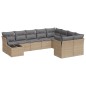 vidaXL Juego de sofás jardín con cojines beige 10 pzas ratán sintético vidaXL Juego de sofás jardín con cojines beige 10 pzas ratán sintético