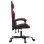 vidaXL Silla gaming cuero sintético negro y rojo vino tinto