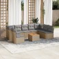vidaXL Juego de sofás jardín con cojines beige 10 pzas ratán sintético vidaXL Juego de sofás jardín con cojines beige 10 pzas ratán sintético