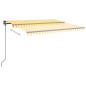 vidaXL Toldo retráctil manual con postes amarillo y blanco 4,5x3,5 m vidaXL Toldo retráctil manual con postes amarillo y blanco 4,5x3,5 m