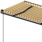 vidaXL Toldo retráctil manual con postes amarillo y blanco 4,5x3,5 m vidaXL Toldo retráctil manual con postes amarillo y blanco 4,5x3,5 m