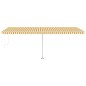 vidaXL Toldo automático LED sensor de viento amarillo blanco 600x300cm vidaXL Toldo automático LED sensor de viento amarillo blanco 600x300cm