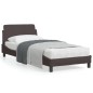 vidaXL Estructura de cama con cabecero de tela marrón oscuro 90x200 cm vidaXL Estructura de cama con cabecero de tela marrón oscuro 90x200 cm