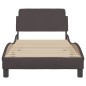 vidaXL Estructura de cama con cabecero de tela marrón oscuro 90x200 cm vidaXL Estructura de cama con cabecero de tela marrón oscuro 90x200 cm
