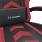 vidaXL Silla gaming cuero sintético negro y rojo vino tinto