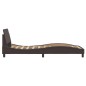vidaXL Estructura de cama con cabecero de tela marrón oscuro 90x200 cm vidaXL Estructura de cama con cabecero de tela marrón oscuro 90x200 cm