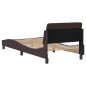 vidaXL Estructura de cama con cabecero de tela marrón oscuro 90x200 cm vidaXL Estructura de cama con cabecero de tela marrón oscuro 90x200 cm